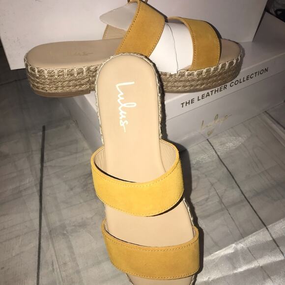 Sayler Suede Leather Flatform Espadrille Slides lulus - Picture 6 of 7